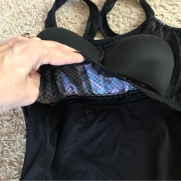 Body Concept Black Blue 1-pc Bathing Suit Swimsuit Plus Size 14 L Large Modest - Picture 12 of 16